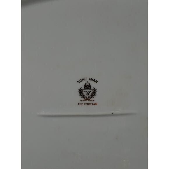 4X Fine China/Bohemian Porcelain Formalities Roses Plate Set Iridescent vintage - Picture 10 of 15